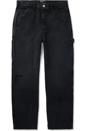 ENFANTS RICHES DEPRIMES Wide-Leg Distressed Paint-Splattered Jeans
