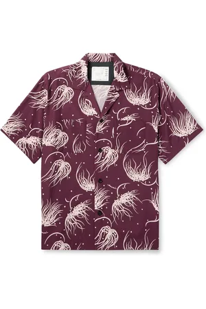 SACAI Camp-Collar Floral-Print Poplin Shirt