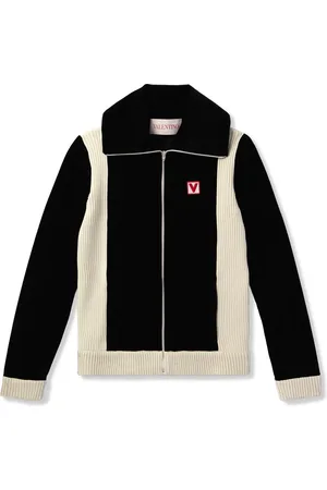 VALENTINO GARAVANI Slim-Fit Ribbed Wool-Trimmed Cotton-Blend Velour Track Jacket
