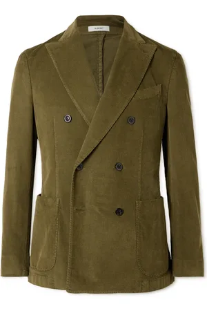Boglioli Double-Breasted Cotton-Blend Corduroy Suit Jacket