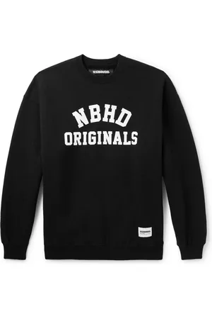 NEIGHBORHOOD Logo-Print Appliquéd Cotton-Jersey Sweatshirt