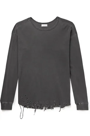 JOHN ELLIOTT Folsom Distressed Waffle-Knit Cotton T-Shirt