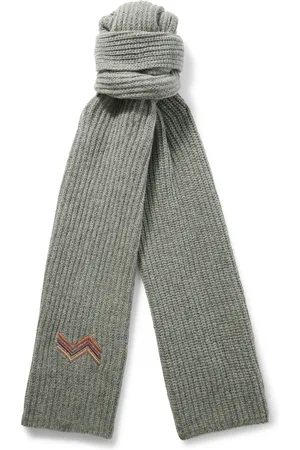 Missoni Logo-Embroidered Ribbed Wool Scarf