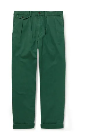 Ralph Lauren Tapered Pleated Cotton-Twill Chinos