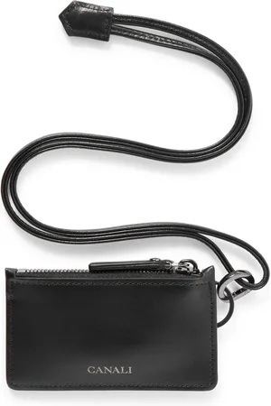 CANALI Logo-Print Leather Cardholder