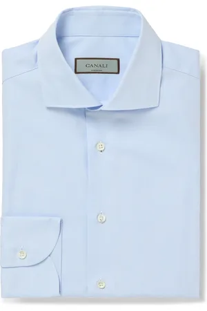 CANALI Cutaway-Collar Cotton-Poplin Shirt