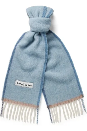 Acne Studios Vally Logo-Appliquéd Fringed Knitted Scarf