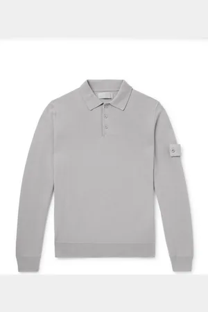 Stone Island Ghost Logo-Appliquéd Wool Polo Shirt