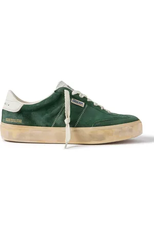 Golden Goose Soul-Star Distressed Leather-Trimmed Suede Sneakers