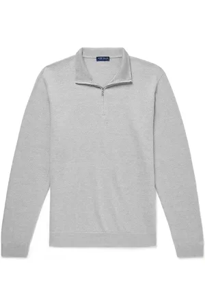 Peter Millar Ashland Birdseye Merino Wool, Linen and Cotton-Blend Half-Zip Sweater