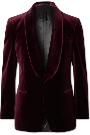Mr P. Slim-Fit Shawl-Collar Cotton-Velvet Tuxedo Jacket