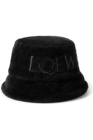 Loewe Logo-Embroidered Shearling Bucket Hat