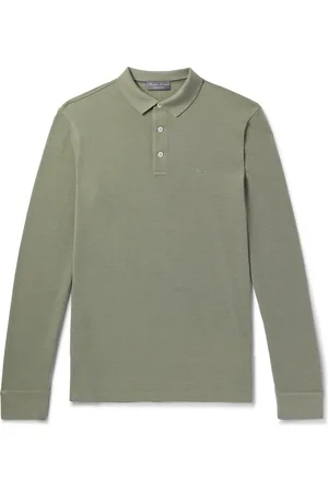 Ralph Lauren Logo-Embroidered Wool-Piqué Polo Shirt