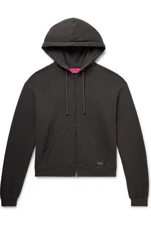 THE ELDER STATESMAN Daily Logo-Embroidered Cotton and Cashmere-Blend Zip-Up Hoodie