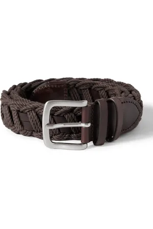 Mr P. 3.5cm Leather and Cotton Belt