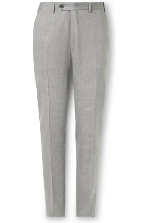 CANALI Tapered Linen and Wool-Blend Suit Trousers