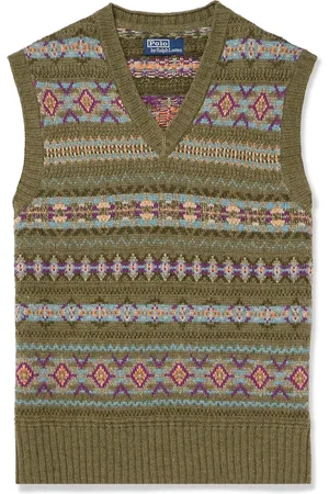Ralph Lauren Fair Isle Linen, Wool and Cotton-Blend Sweater Vest