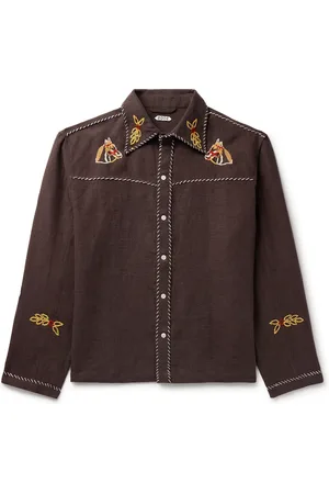 BODE Show Pony Embroidered Linen Shirt