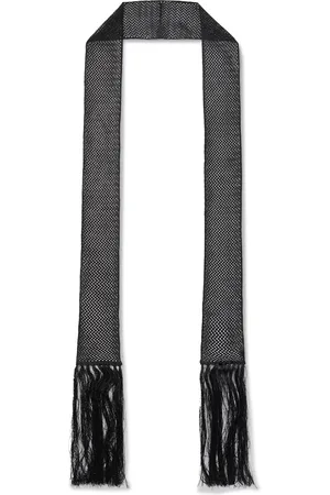 Tom Ford Fringed Crystal-Embellished Crocheted Scarf