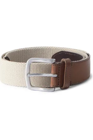 Mr P. 3.5cm Canvas and Leather Belt