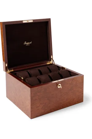 Rapport London Heritage Burr Walnut 16-Piece Watch Box