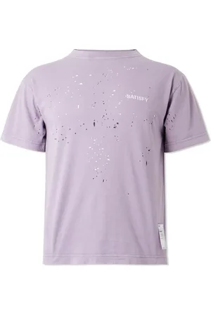 SATISFY Logo-Print Distressed MothTech™ Cotton-Jersey T-Shirt