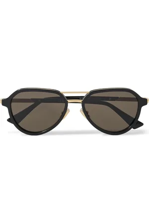 Bottega Veneta Aviator-Style Recycled-Acetate and Gold-Tone Sunglasses
