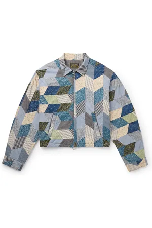 KAPITAL Yabane Cropped Quilted Patchwork Cotton and Linen-Blend Jacket