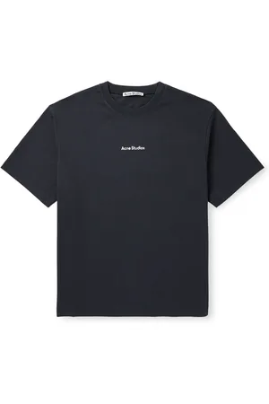 Acne Studios Exford Logo-Flocked Cotton-Jersey T-Shirt