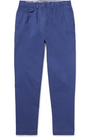 Ralph Lauren Whitman Straight-Leg Pleated Cotton-Twill Trousers