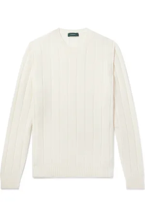 Incotex Zanone Ribbed Wool and Cashmere-Blend Sweater