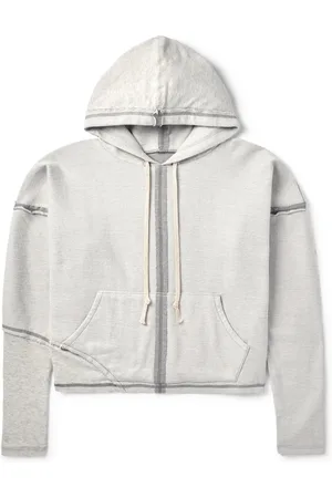 GREG LAUREN Frayed Cotton-Jersey Hoodie