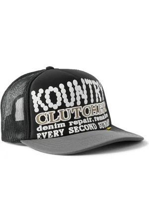 KAPITAL Kountry Pearl Clutcher Printed Canvas and Mesh Trucker Cap