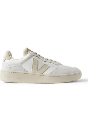 Veja Bastille V-90 Suede-Trimmed Recycled-Mesh Sneakers