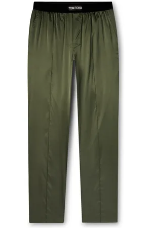 Tom Ford Velvet-Trimmed Stretch-Silk Satin Pyjama Trousers