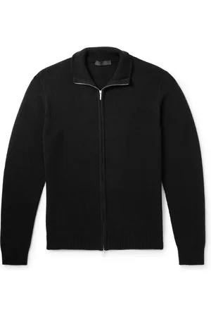 Saman Amel Slim-Fit Ribbed Cashmere Zip-Up Cardigan