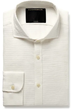 Favourbrook Haston Cutaway-Collar Linen-Jacquard Shirt