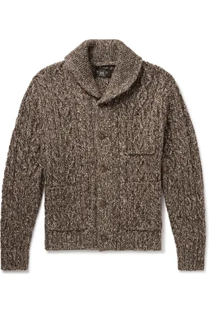 Ralph Lauren Shawl-Collar Cable-Knit Wool, Cotton and Linen-Blend Cardigan