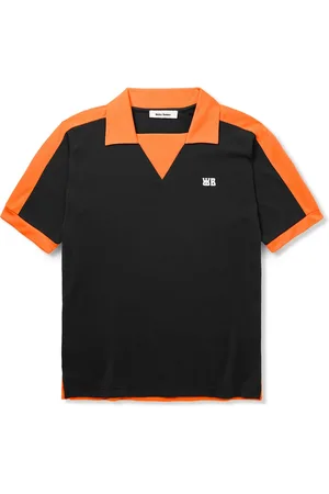 WALES BONNER Slim-Fit Logo-Appliquéd Two-Tone Tech-Jersey Polo Shirt