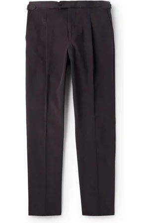 Saman Amel Slim-Fit Pleated Cotton and Linen-Blend Twill Suit Trousers