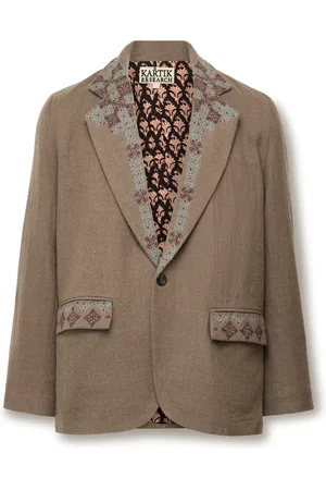 Kartik Research Unstructured Bead-Embroidered Embroidered Wool Suit Jacket