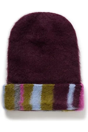 THE ELDER STATESMAN Thistle Striped Alpaca-Blend Beanie