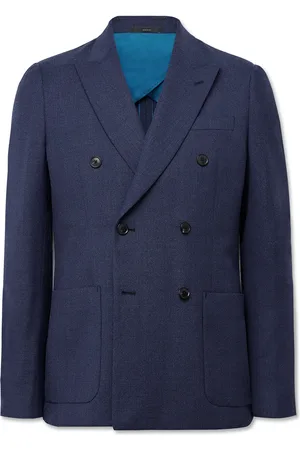 Paul Smith Double-Breasted Wool-Piqué Suit Jacket