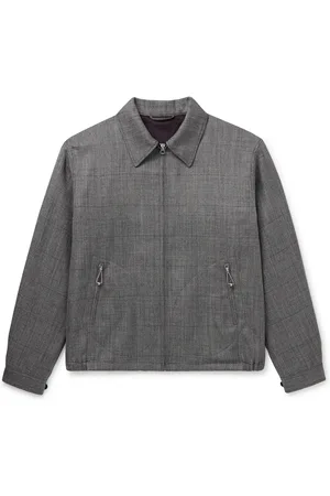 Kaptain Sunshine Checked Wool-Gabardine Blouson Jacket
