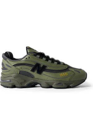 New Balance M1000 Embroidered Faux Leather and Mesh Sneakers