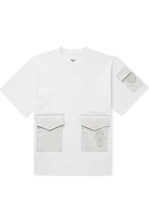 SACAI Spiewak Appliquéd Twill-Trimmed Cotton-Jersey T-Shirt