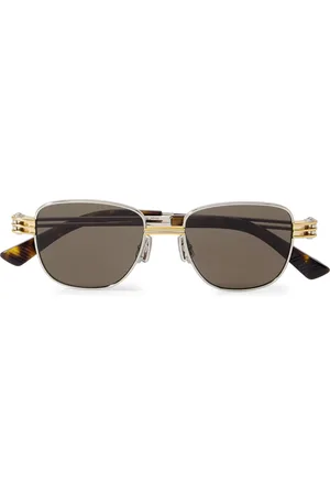 Bottega Veneta Square-Frame Gold- and -Tone Sunglasses