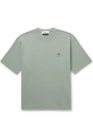 Stone Island Logo-Appliquéd Garment-Dyed Cotton-Jersey T-Shirt