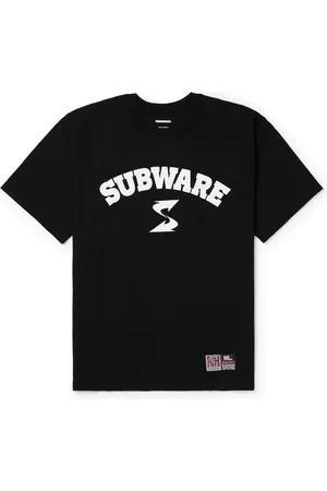 NEIGHBORHOOD SUBWARE Logo-Print Appliquéd Cotton-Jersey T-Shirt