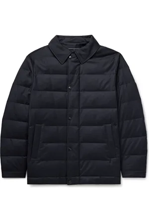 YVES SALOMON Quilted Green Storm System® Wool and Silk-Blend Twill Down Jacket